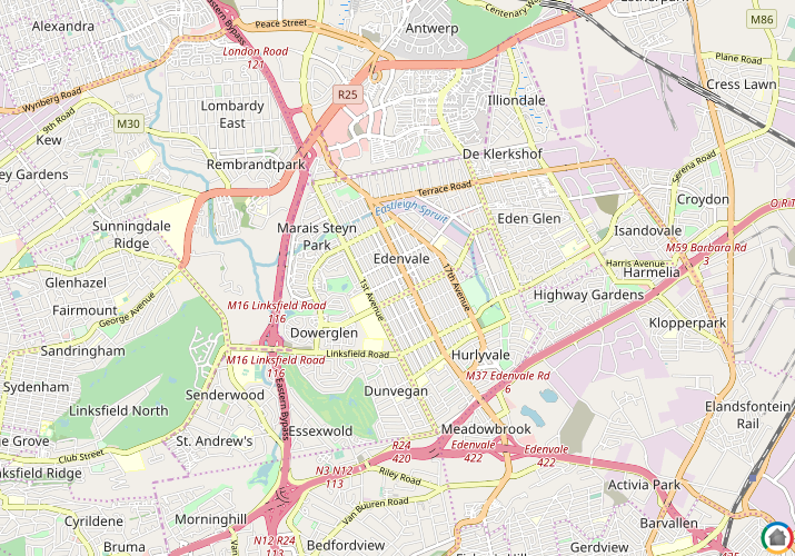 Map location of Edenvale